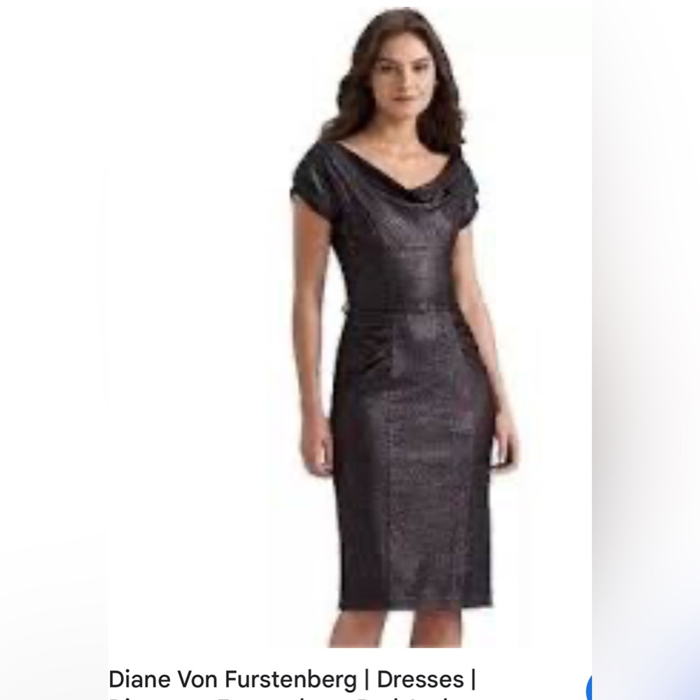 DVF Diane Von furstenberg dress xs sz 0 fits 2 black wool lurex holiday party